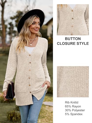 Long Sleeve V Neck Cardigan with Pockets