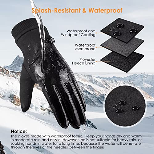 HOLDINA Waterproof Winter Gloves for Women with Touchscreen