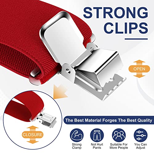 Elastic X-Shape Trouser Braces, 4 Clips