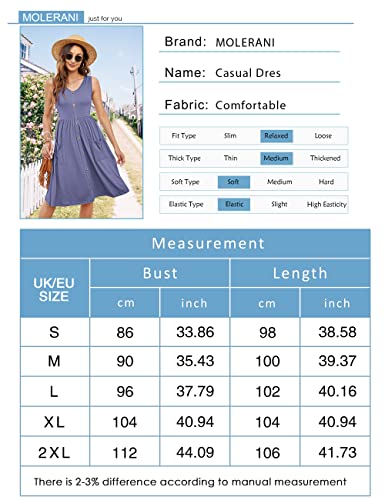 Sleeveless V Neck Midi Sundress with Pockets