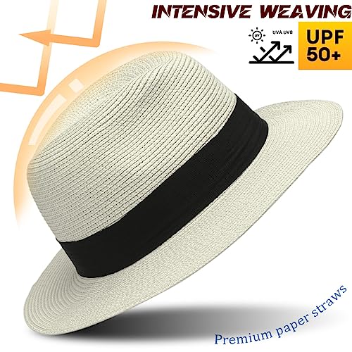 Wide Brim Straw Fedora Hat