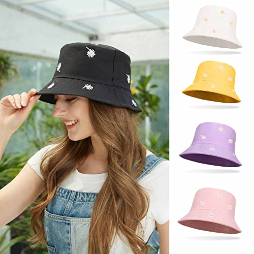 Embroidery Reversible Cotton Bucket Hat