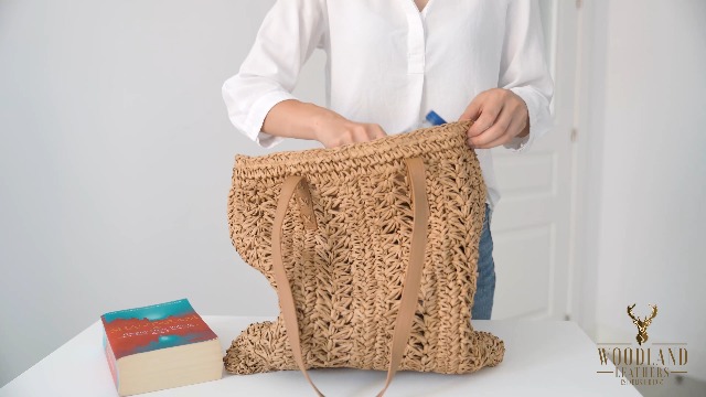 Straw Shoulder Bag, Medium & Large, Leather Handles