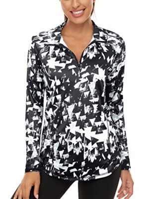 UPF 50+ Long Sleeve 1/4 Zip Workout Top