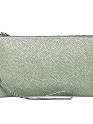 RFID Blocking Leather Wristlet Bag
