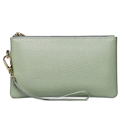 RFID Blocking Leather Wristlet Bag