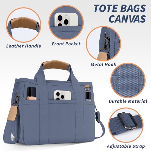 Blue Canvas Tote Bag