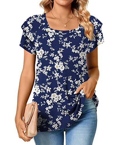 Square Neck Double Ruffle Blouse