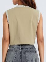 Flower Embroidery Sleeveless Vest
