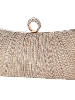 Glitter Clutch with Rhinestone Ring