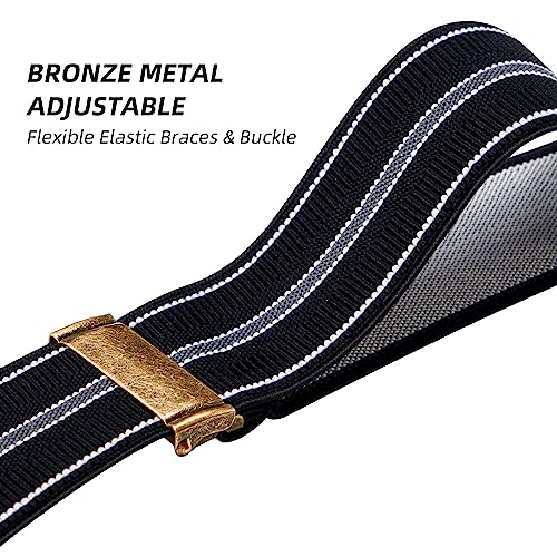 Vintage Elastic X-Shape Braces with 4 Clips