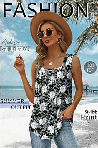 Square Neck Pleated Sleeveless Top