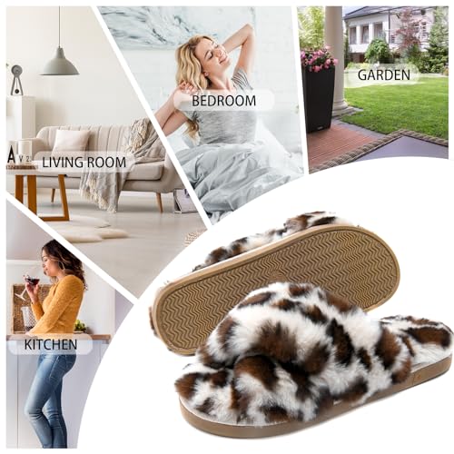 Fluffy Cross Band House Slippers