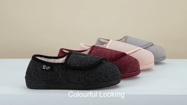 Wide Fit Memory Foam Slippers