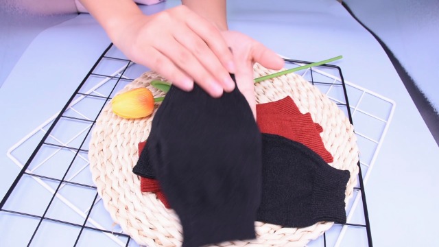 Cashmere Fingerless Gloves, Wrist Warmers, Black/Grey