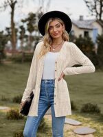 Long Sleeve V Neck Cardigan with Pockets