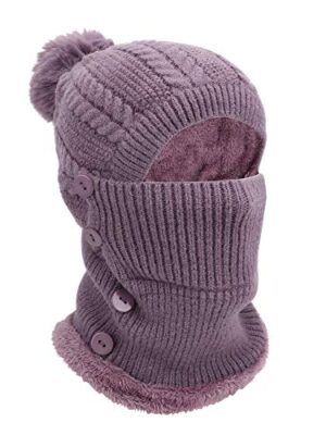 Winter Warm Knitted Cap & Neck Warmer Set
