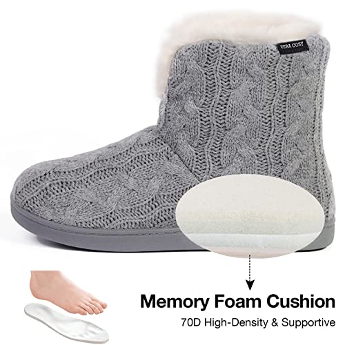 Cable Knit Memory Foam Slippers