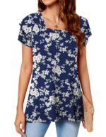 Square Neck Double Ruffle Blouse