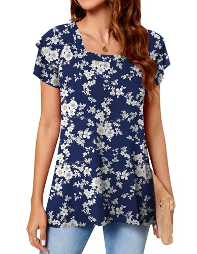 Square Neck Double Ruffle Blouse