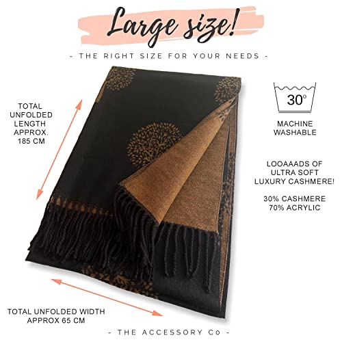 Reversible Scarf - Black, 200cm