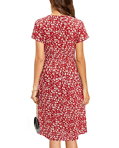 Summer V-Neck Floral Wrap Dress