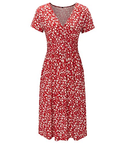Summer V-Neck Floral Wrap Dress