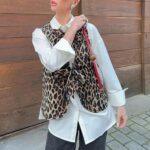 Vintage Leopard Print Sleeveless Vest
