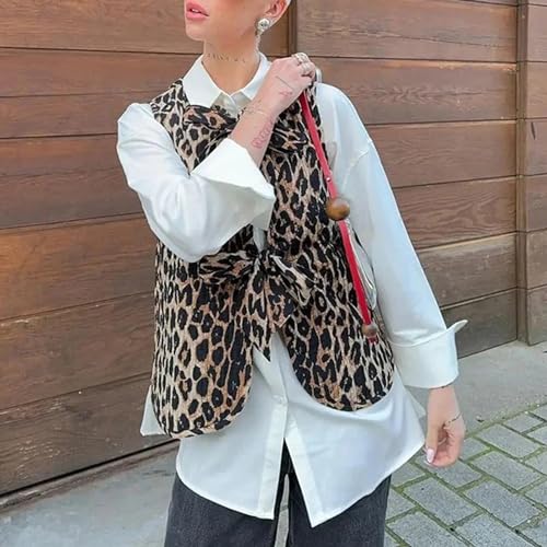 Vintage Leopard Print Sleeveless Vest