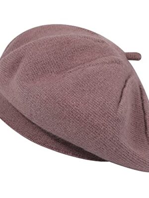 ZLYC Reversible Cashmere Beret for Women and Girls