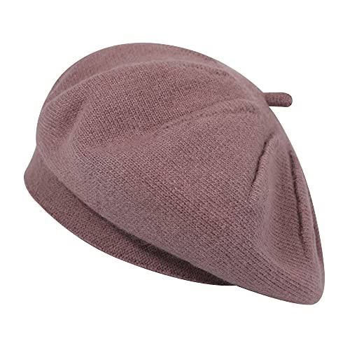 ZLYC Reversible Cashmere Beret for Women and Girls