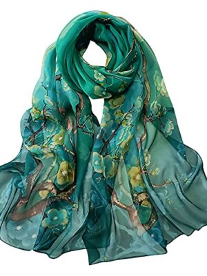 Floral Print Chiffon Scarf