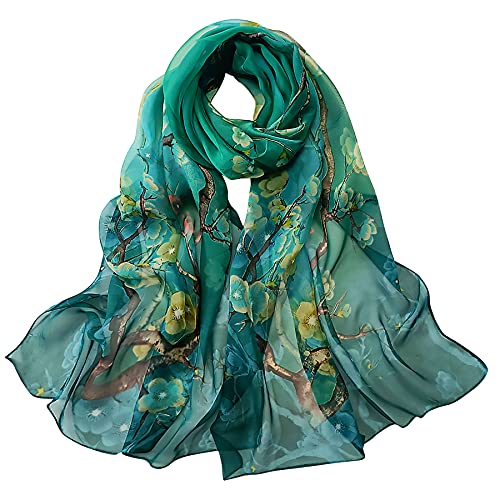 Floral Print Chiffon Scarf