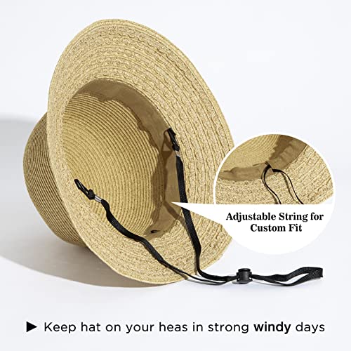 Beach Straw Sun Hat UPF 50 Packable