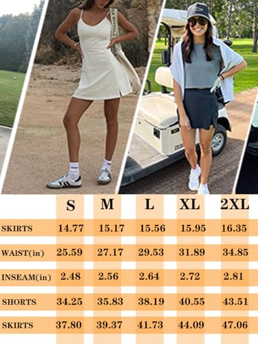 Tennis Skirts with Shorts, Golf Yoga Skorts