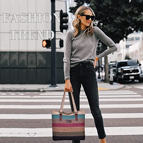 Striped Canvas Tote Bag