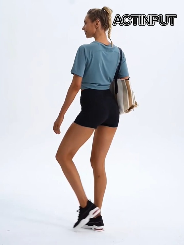 High Waist Gym Shorts with Pockets