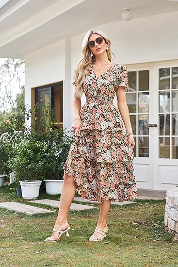 Floral A-Line Swing Party Dress