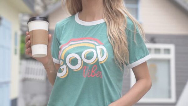 Good Vibes Rainbow Graphic Tee