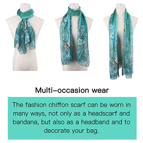 Floral Print Chiffon Scarf