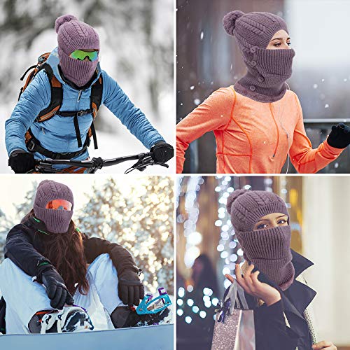 Winter Warm Knitted Cap & Neck Warmer Set