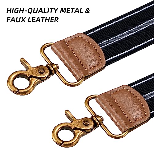 Vintage Elastic X-Shape Braces with 4 Clips