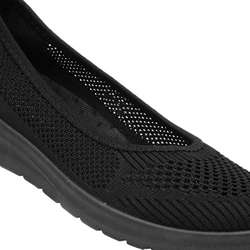 Black Slip-On Ballerina Shoes