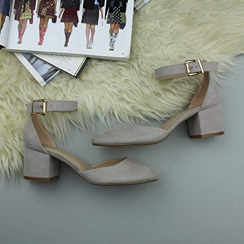 Low block heel ankle strap shoes