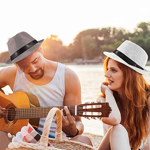 5 Pack Short Brim Fedora Summer Beach Hats