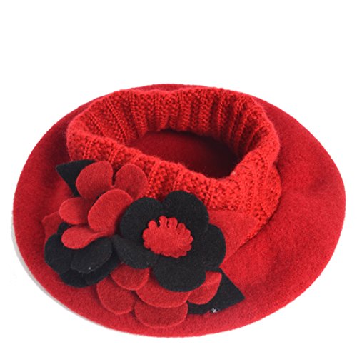 Slouchy Knit Beret Ribbed Beanie Hat