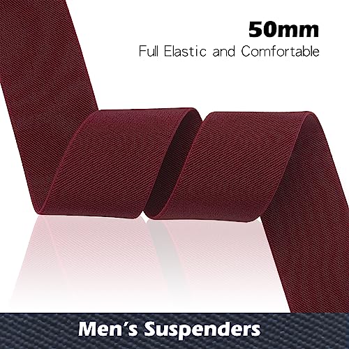5cm Wide X-Shaped Heavy Duty Suspenders with Clips