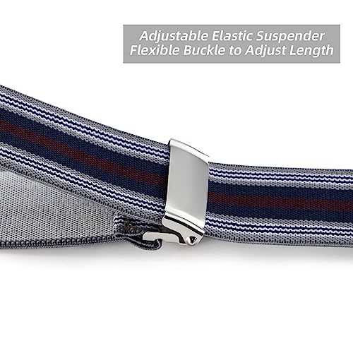 Y-Back Adjustable Suspenders with 6 Clips