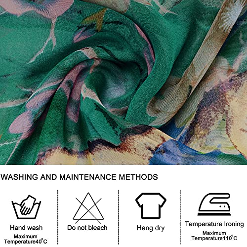 Floral Print Chiffon Scarf