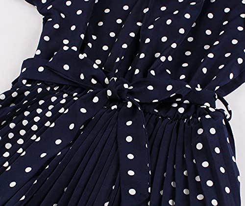 Polka Dots Pleated Midi Dress